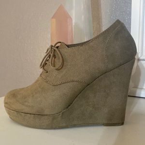 Suede Wedge Booties